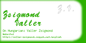 zsigmond valler business card